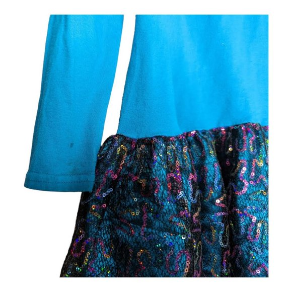 Dollie & Me Blue & Black Long Sleeve Dress Size 8 - Picture 6 of 11